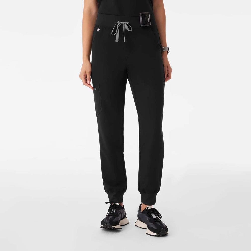 FIGS Zamora Black High Waisted Jogger Scrub Pants Women's Size M